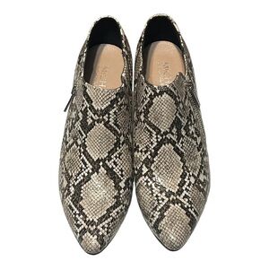 Michael Shannon Pointy Toe Faux Leather Snakeskin 3.5”Heel Low Cut Booties 8.5